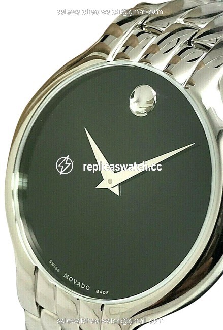 Movado Silver Classic Black Dial Swiss Quartz Stainless Steel Mens Watch Movado Silver Classic Black Dial Swiss Quartz Stainless Steel Mens Watch