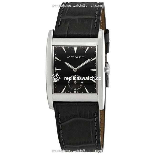 Movado Black Heritage Leather Mens Watch Movado Black Heritage Leather Mens Watch