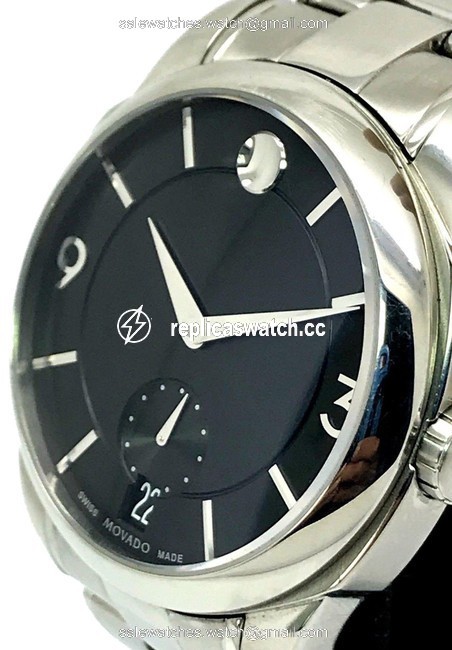 Movado Stainless Steel Lx 0606626 Swiss Quartz Black Dial Mens Watch Movado Stainless Steel Lx 0606626 Swiss Quartz Black Dial Mens Watch