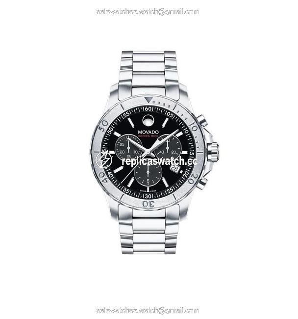 Movado Silver Series 800 Chronograph 2600110 Black Dial Stainless Steel Watch Movado Silver Series 800 Chronograph 2600110 Black Dial Stainless Steel Watch