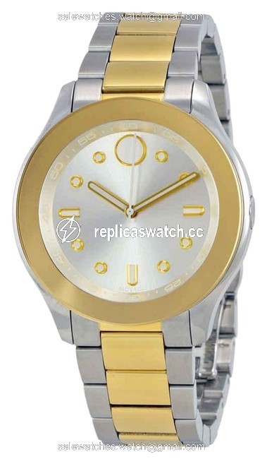 Movado Two Tone Bold Diot Marker Gold Stainless Steel Quartz Round Ladies Watch Movado Two Tone Bold Diot Marker Gold Stainless Steel Quartz Round Ladies Watch