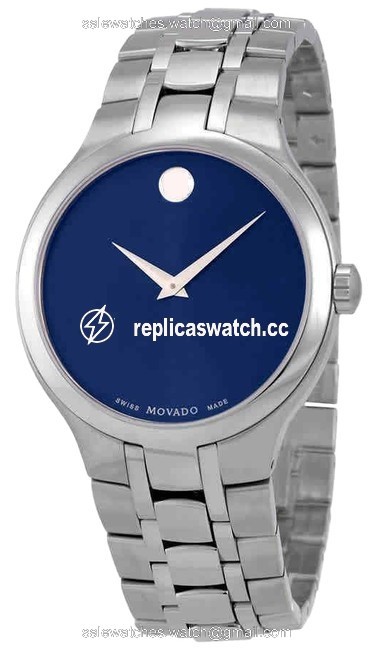 Movado Silver/Blue 0606380 Mens Luno Quartz Watch Movado Silver/Blue 0606380 Mens Luno Quartz Watch