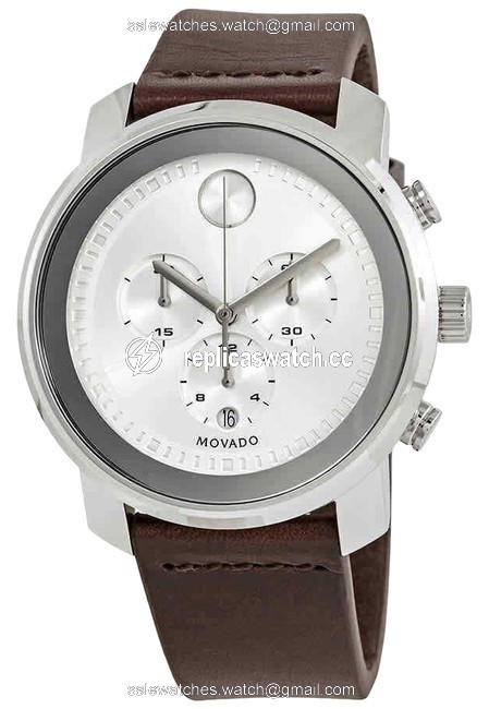 Movado Silver/Brown 3600465 Mens Bold Blue Quartz Watch Movado Silver/Brown 3600465 Mens Bold Blue Quartz Watch