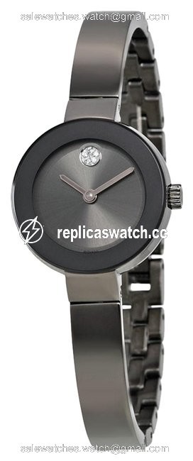Movado Bold Crystal Marker Gunmetal Plated Bangle Ladies Watch Movado Bold Crystal Marker Gunmetal Plated Bangle Ladies Watch