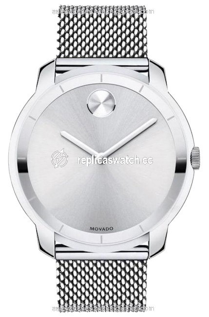 Movado Silver Bold Tone Stainless Steel Mesh 44mm Quartz 3600373 Watch Movado Silver Bold Tone Stainless Steel Mesh 44mm Quartz 3600373 Watch