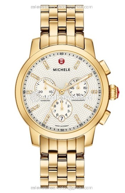 Michele Gold Mww25a000003 Uptown Diamond Dial Watch Michele Gold Mww25a000003 Uptown Diamond Dial Watch