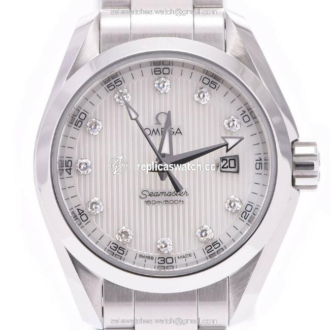 Omega Silver Diamonds Stainless Steel Seamaster Aqua Terra 231.10.30.61.55.001 Mens Wristwatch 28 Mm Watch Omega Silver Diamonds Stainless Steel Seamaster Aqua Terra 231.10.30.61.55.001 Mens Wristwatch 28 Mm Watch