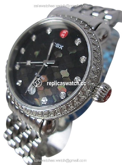 Michele Black Mother Of Pearl Mosaic Csx Diamond Watch Michele Black Mother Of Pearl Mosaic Csx Diamond Watch