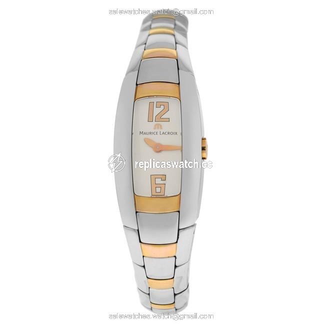 Maurice Lacroix Silver Gold New Lady Intuition In3012-ps103-120 Steel Quartz Watch Maurice Lacroix Silver Gold New Lady Intuition In3012-ps103-120 Steel Quartz Watch