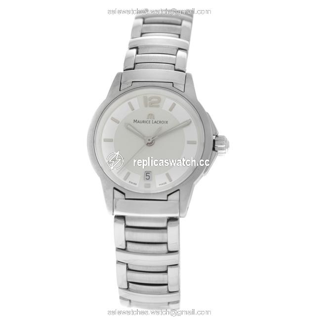 Maurice Lacroix Silver New Lady Miros Mi1053-ss002-120 Steel Quartz Watch Maurice Lacroix Silver New Lady Miros Mi1053-ss002-120 Steel Quartz Watch