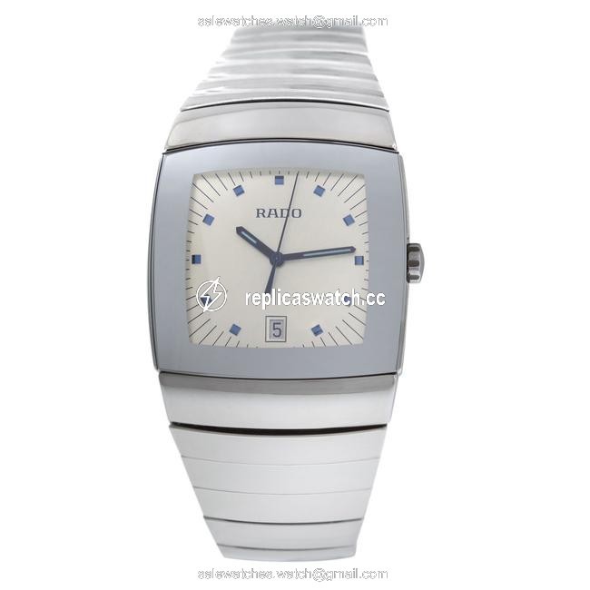 Rado Silver New Mens Sintra R13719102 Ceramic 35mm Date Quartz Watch Rado Silver New Mens Sintra R13719102 Ceramic 35mm Date Quartz Watch