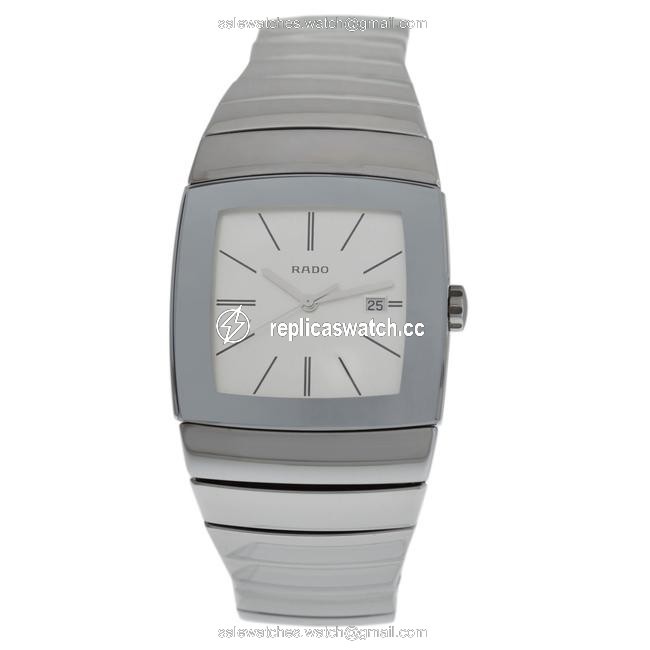 Rado Silver New Mens Sintra R13720122 Ceramic 32mm Date Quartz Watch Rado Silver New Mens Sintra R13720122 Ceramic 32mm Date Quartz Watch