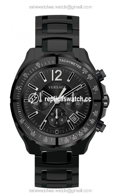 Versace Black New Mens Dv One Chrono Limited Ed. 16cct9d008 Sc09 Pvd 44mm Watch Versace Black New Mens Dv One Chrono Limited Ed. 16cct9d008 Sc09 Pvd 44mm Watch
