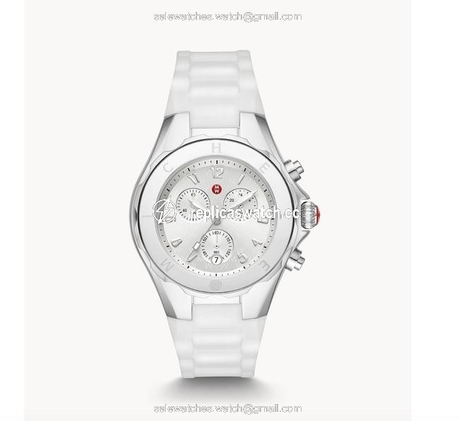 Michele White Silver Jelly Mww12f000090 Tahitian Bean Chronograph Watch Michele White Silver Jelly Mww12f000090 Tahitian Bean Chronograph Watch
