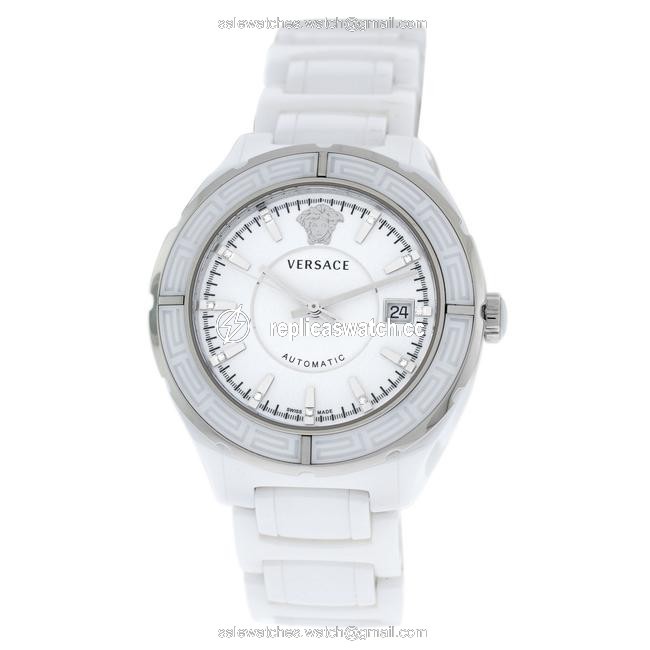 Versace Silver White New Dv One 02acs1d001 Sc01 Ceramic Diamond 41mm Watch Versace Silver White New Dv One 02acs1d001 Sc01 Ceramic Diamond 41mm Watch