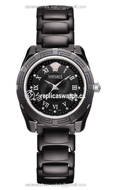 Versace Black New Dv One 63qcs9d009 Sc09 Ceramic Steel Diamond 36mm Quartz Watch Versace Black New Dv One 63qcs9d009 Sc09 Ceramic Steel Diamond 36mm Quartz Watch