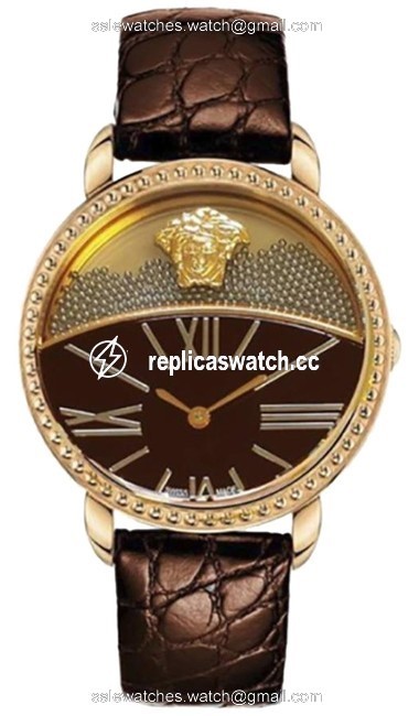 Versace Gold Tone Steel New Krios 93q80bd598 S497 Floating Spheres 38mm Watch Versace Gold Tone Steel New Krios 93q80bd598 S497 Floating Spheres 38mm Watch
