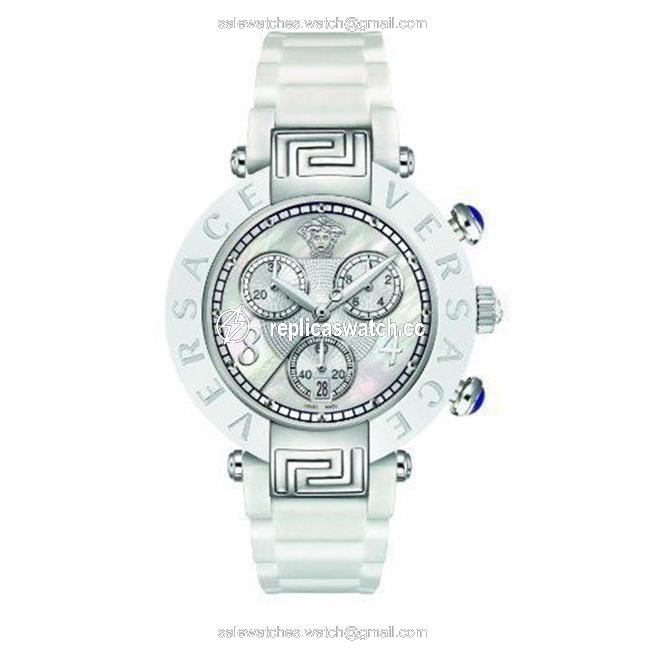 Versace Stainless Steel Ceramic New Reve 92ccs1d497 S001 Chrono 40mm Quartz Watch Versace Stainless Steel Ceramic New Reve 92ccs1d497 S001 Chrono 40mm Quartz Watch