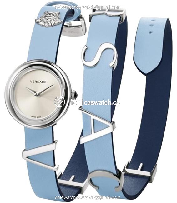 Versace Silver New V-flare Vebn00118 Steel Wrap Around Bracelet Quartz 28mm Watch Versace Silver New V-flare Vebn00118 Steel Wrap Around Bracelet Quartz 28mm Watch