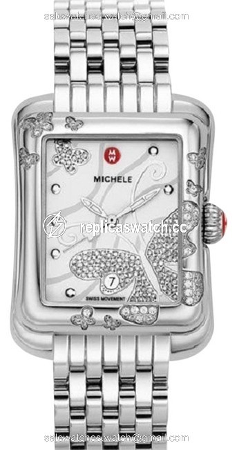 Michele Silver Extreme Butterfly Diamond White Dial Ladies Mww04b000001 Watch Michele Silver Extreme Butterfly Diamond White Dial Ladies Mww04b000001 Watch