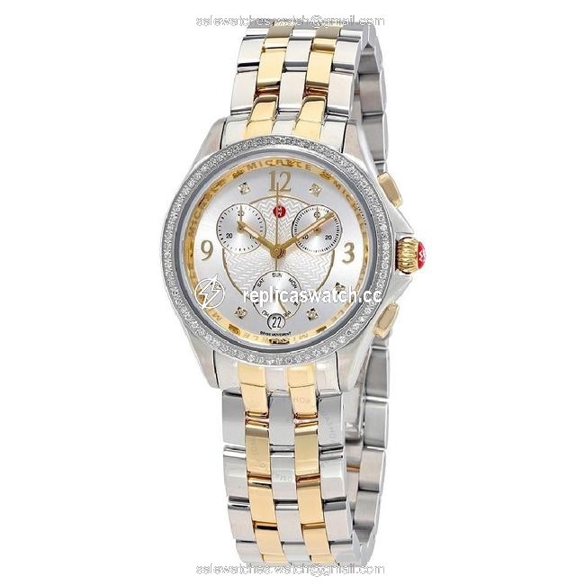 Michele Gold (Gold/Silver) Belmore Diamond Two Tone Watch Michele Gold (Gold/Silver) Belmore Diamond Two Tone Watch