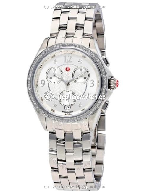 Michele Silver Flash-sale Belmore Diamond Diamond Dial Chronograph Watch Michele Silver Flash-sale Belmore Diamond Diamond Dial Chronograph Watch