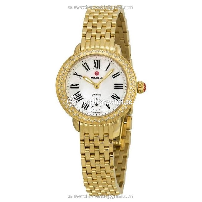 Michele Gold Serein 12 Mop and Diamond Watch Michele Gold Serein 12 Mop and Diamond Watch