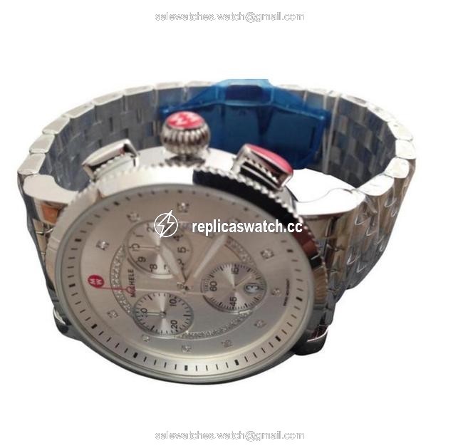 Michele Silver Sport Sail Diamond Dial Watch Michele Silver Sport Sail Diamond Dial Watch