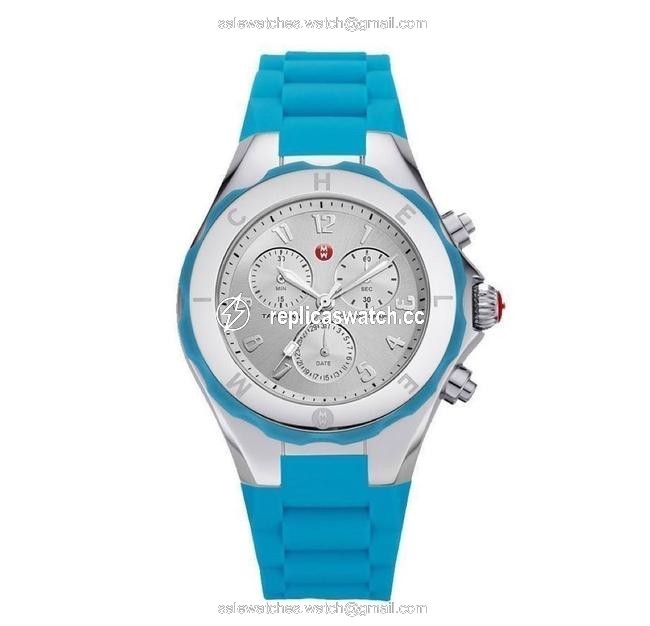 Michele Blue Jelly Flash-sale Tahitian Bean Large Case Watch Michele Blue Jelly Flash-sale Tahitian Bean Large Case Watch