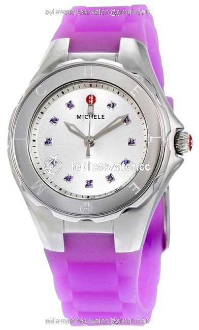 Michele Purple Jelly Tahitian Petie Bean Topaz Dial Watch Michele Purple Jelly Tahitian Petie Bean Topaz Dial Watch