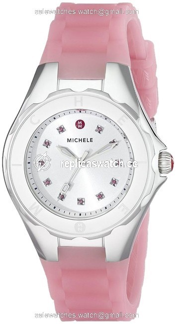 Michele Pink Jelly Mww12p00008 Tahitian Petie Bean Topaz Dial Watch Michele Pink Jelly Mww12p00008 Tahitian Petie Bean Topaz Dial Watch
