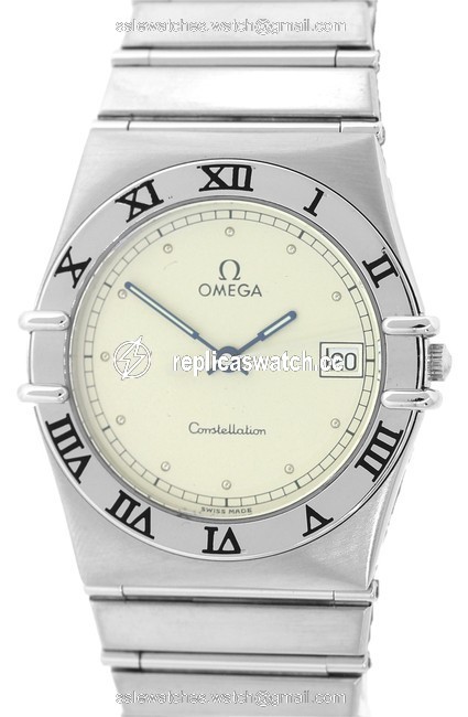 Omega Stainless Steel Constellation Chronometer Blue Hands Date Dial 32mm Watch Omega Stainless Steel Constellation Chronometer Blue Hands Date Dial 32mm Watch