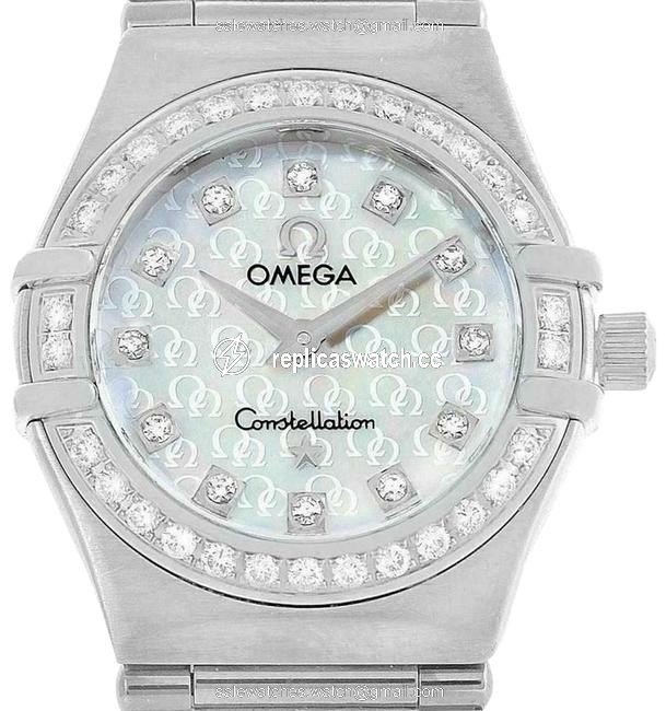 Omega Silver Constellation Ladies 1460.75 Steel Mop Diamond Quartz 22mm Watch Omega Silver Constellation Ladies 1460.75 Steel Mop Diamond Quartz 22mm Watch