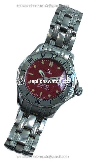 Omega Ladies Seamaster 2582.60 Divers 300m Limited Ed. 28mm Red Watch Omega Ladies Seamaster 2582.60 Divers 300m Limited Ed. 28mm Red Watch