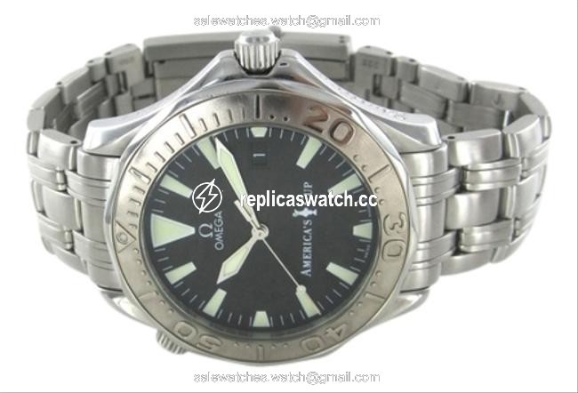 Omega Steel Seamaster Americas Cup Limited Edition 0084/9999 White Gold Bezel Watch Omega Steel Seamaster Americas Cup Limited Edition 0084/9999 White Gold Bezel Watch