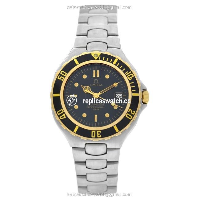 Omega Gold Silver Seamaster Professional Unisex Stainless Steel 37mm Quartz Watch Omega Gold Silver Seamaster Professional Unisex Stainless Steel 37mm Quartz Watch