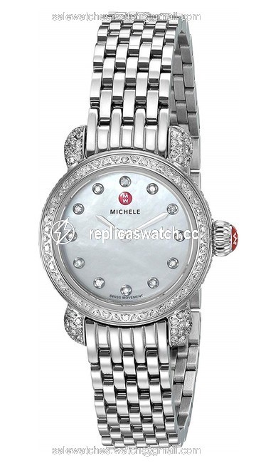 Michele Silver Csx Petite Stainless Mother Of Pearl Diamond Mww03a000230 Watch Michele Silver Csx Petite Stainless Mother Of Pearl Diamond Mww03a000230 Watch