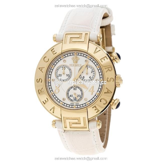 Versace White Mother Of Pearl Gold Plated Steel Aion68c Wristwatch40mm Watch Versace White Mother Of Pearl Gold Plated Steel Aion68c Wristwatch40mm Watch