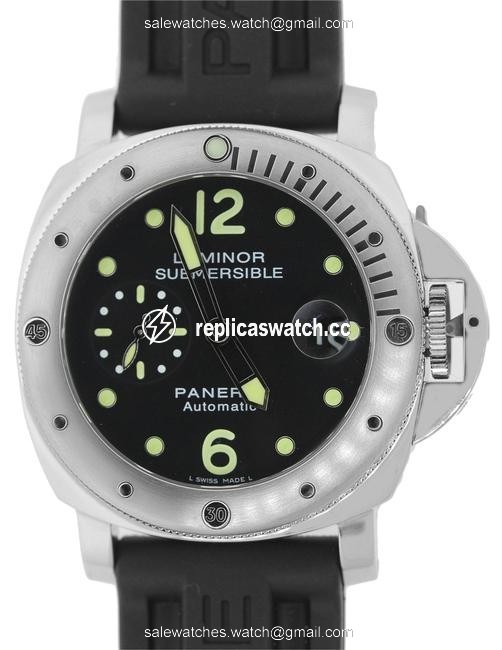 Panerai Stainless Steel Black Luminor Submersible Pam 44mm O Series Watch Panerai Stainless Steel Black Luminor Submersible Pam 44mm O Series Watch