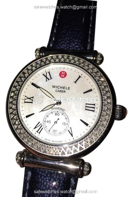 Michele Mother Of Pearl caber Diamond 38mm Watch Michele Mother Of Pearl caber Diamond 38mm Watch