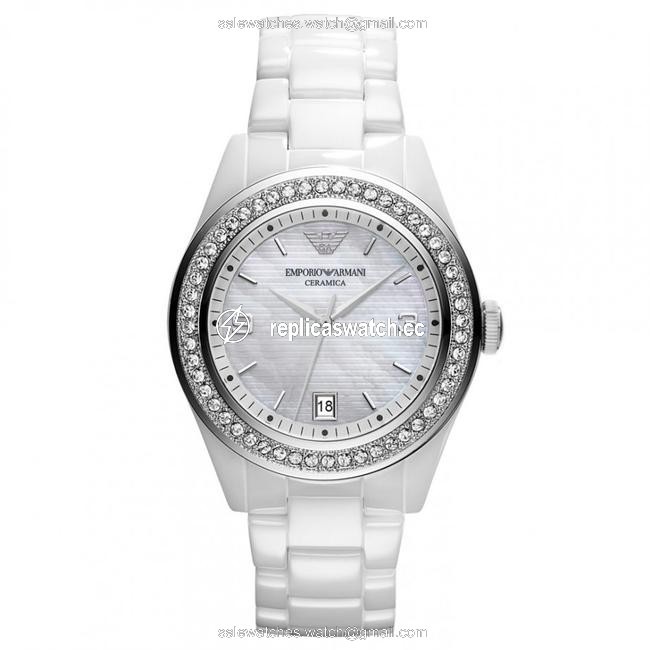 Emporio Armani White Ceramic Ar1426 Womens Watch Emporio Armani White Ceramic Ar1426 Womens Watch