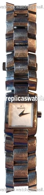 Movado Stainless Steel and White Mother Of Pearl Ladies Square Watch Movado Stainless Steel and White Mother Of Pearl Ladies Square Watch