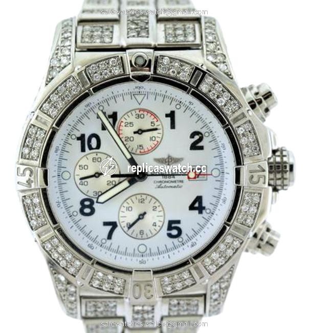 Breitling W Super Avenger A13370 12ct Diamond W/ Appraisal Watch Breitling W Super Avenger A13370 12ct Diamond W/ Appraisal Watch