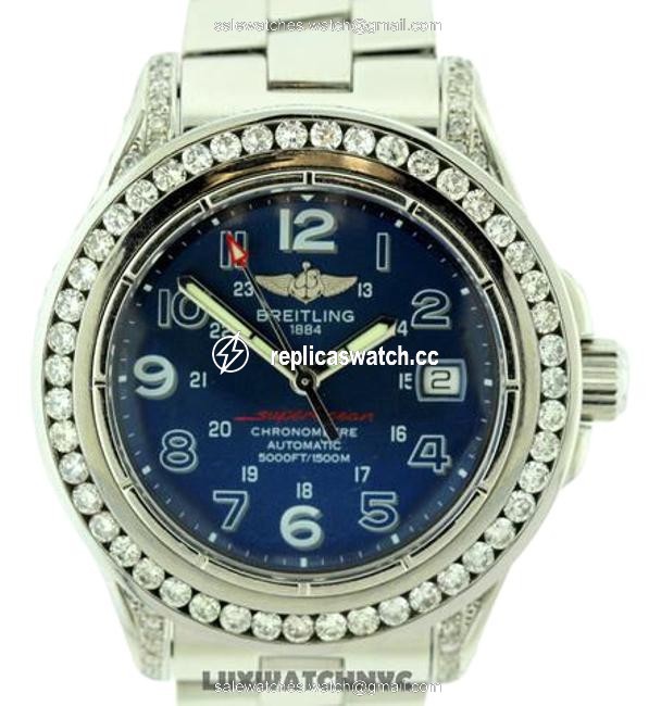 Breitling W Superocean S/S 5ct Diamonds Model A17360 Appraisal Watch Breitling W Superocean S/S 5ct Diamonds Model A17360 Appraisal Watch