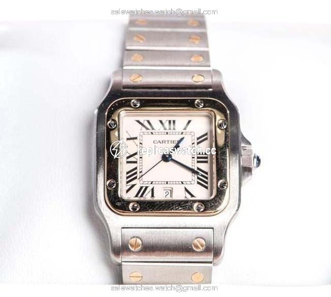 Cartier 18k Yellow Gold and Stainless Steel Santos Unisex 1566 Watch Cartier 18k Yellow Gold and Stainless Steel Santos Unisex 1566 Watch