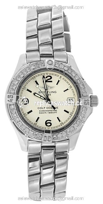 Breitling 1ct Ladies Colt Oceane Stainless Steel with Appraisal Watch Breitling 1ct Ladies Colt Oceane Stainless Steel with Appraisal Watch