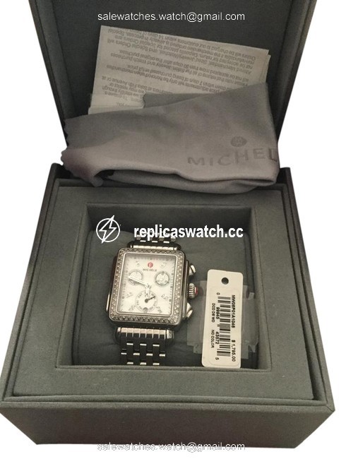 Michele Silver Diamond Deco Watch Michele Silver Diamond Deco Watch