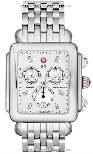 Michele Stainless Steel Deco Diamond Mww06z000012 For Women Watch Michele Stainless Steel Deco Diamond Mww06z000012 For Women Watch