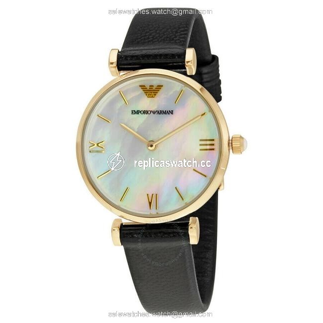 Emporio Armani Black Ar1910 Womens Two-hand Quartz Leather Watch Emporio Armani Black Ar1910 Womens Two-hand Quartz Leather Watch