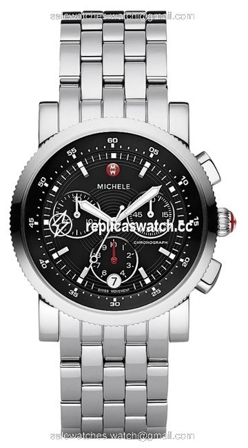 Michele Black / Stainless Steel Sport Sail Dial Mww01c000022 Watch Michele Black / Stainless Steel Sport Sail Dial Mww01c000022 Watch